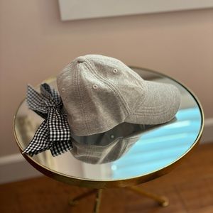 Anthropologie baseball hat with checkered bow